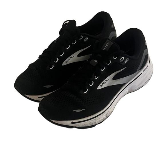 Brooks Ghost 15 Women’s Black and Gray Athletic Sneakers, Width B, Size 7 - Picture 1 of 6